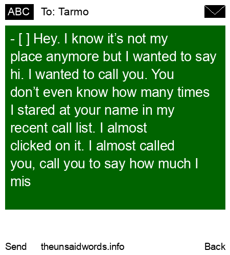 unsent message to Tarmo