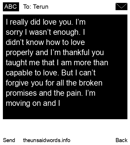 unsent message to Terun