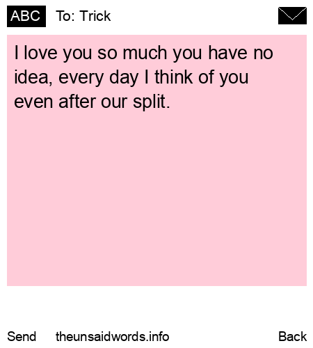 unsent message to Trick