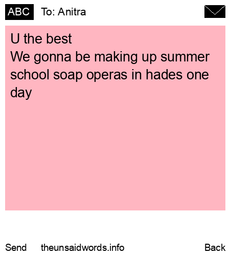 unsent message to Anitra