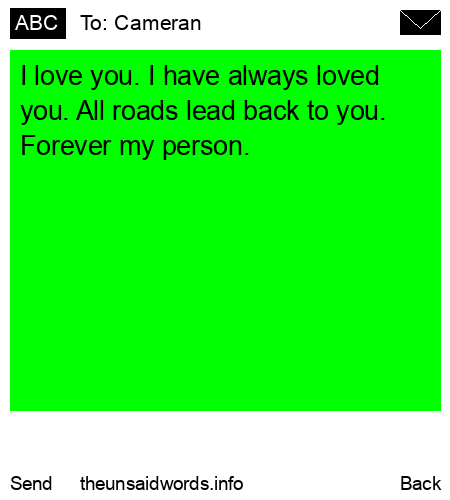 unsent message to Cameran