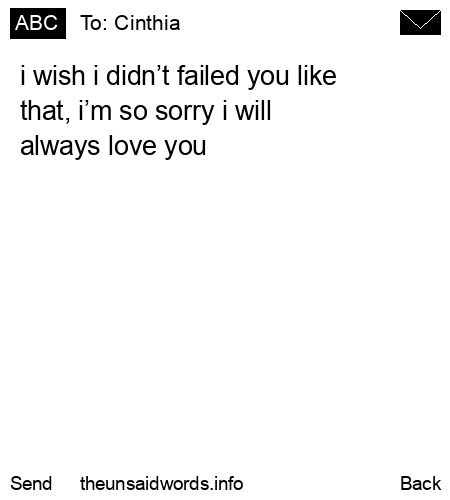 unsent message to Cinthia