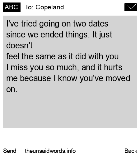 unsent message to Copeland