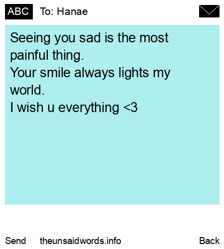 unsent message to Hanae