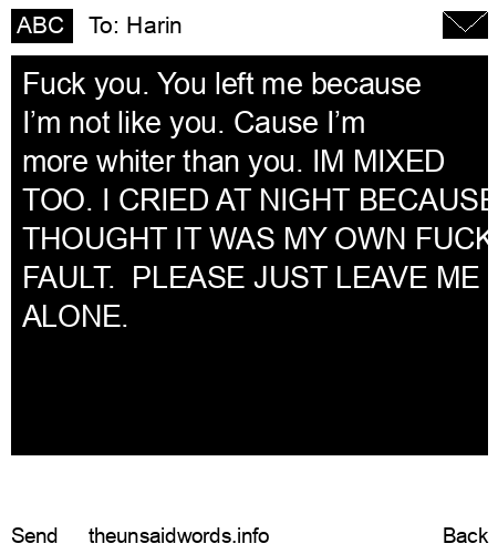 unsent message to Harin