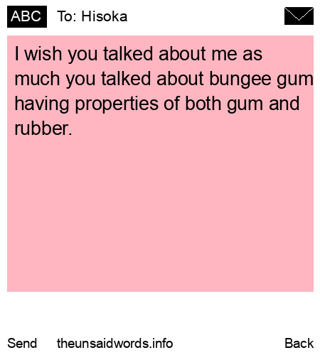 unsent message to Hisoka