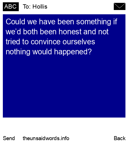 unsent message to Hollis