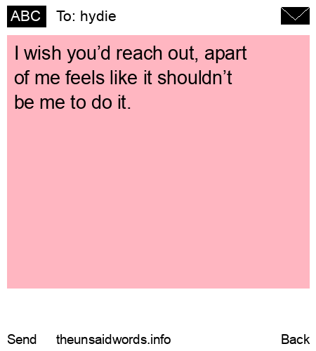 unsent message to hydie