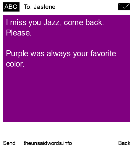 unsent message to Jaslene