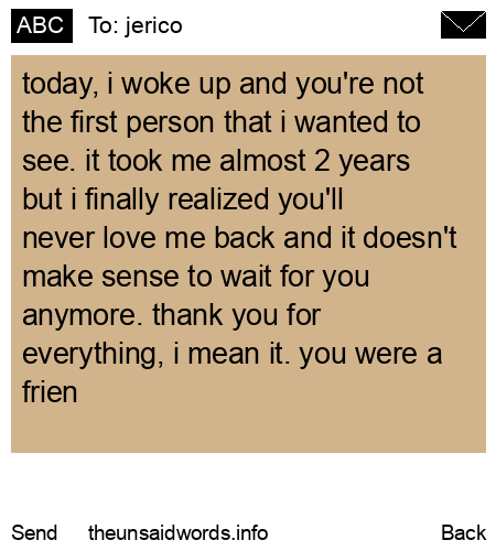 unsent message to jerico