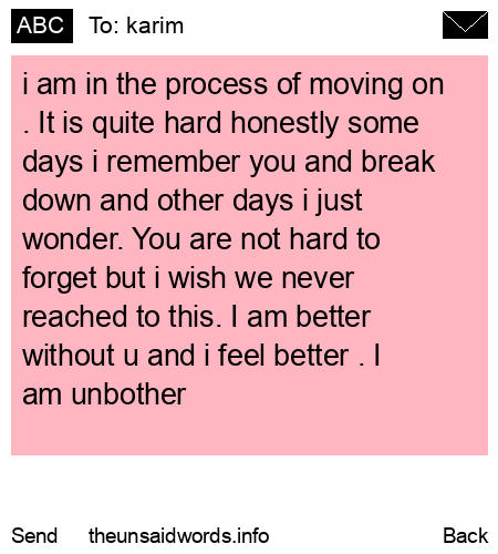unsent message to karim