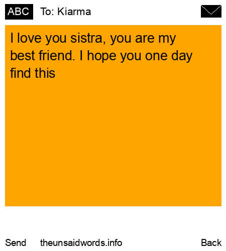 unsent message to Kiarma