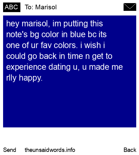 unsent message to Marisol