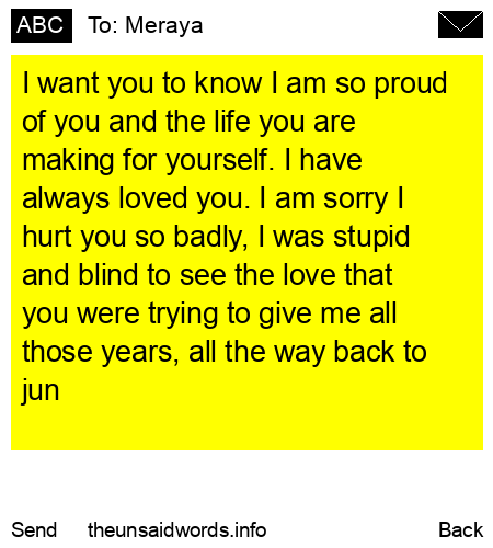 unsent message to Meraya