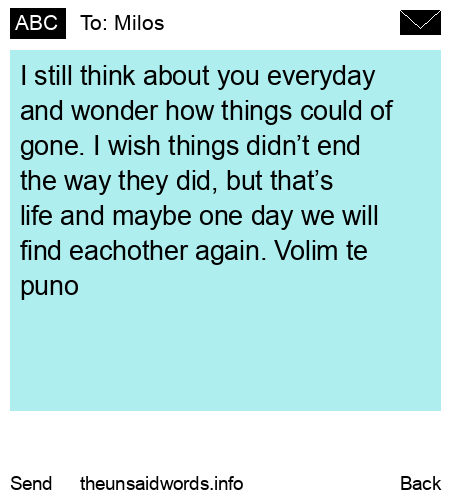 unsent message to Milos