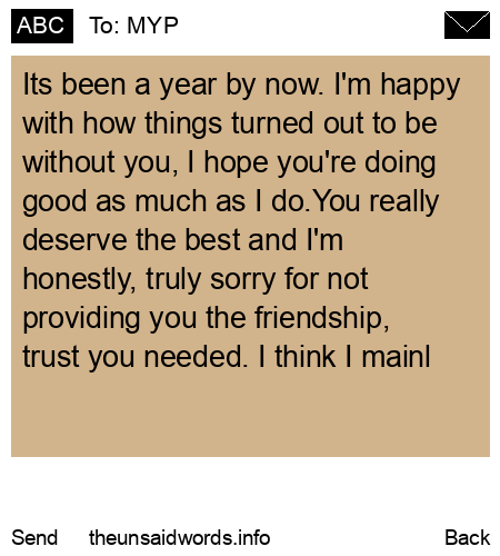 unsent message to MYP
