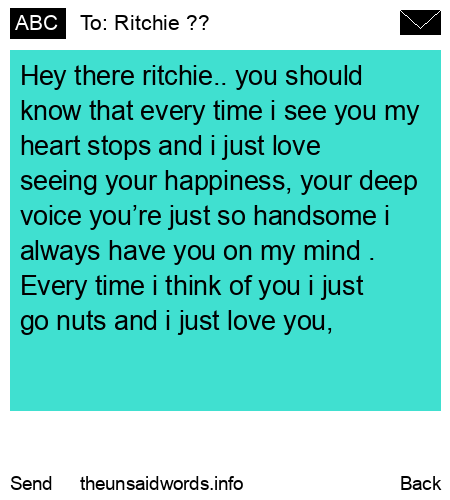 unsent message to Ritchie ??
