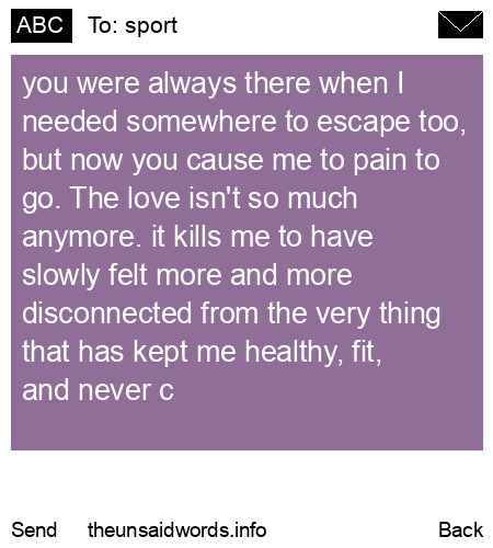 unsent message to sport