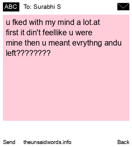 unsent message to Surabhi S