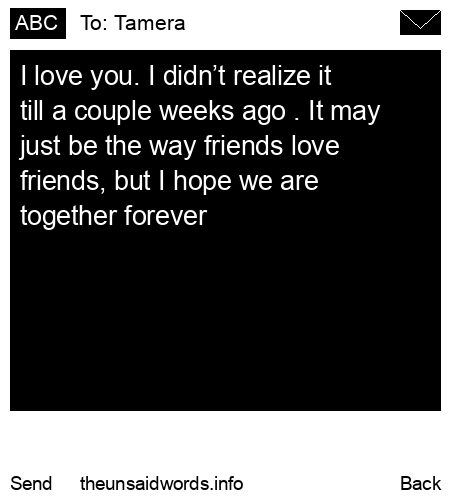unsent message to Tamera