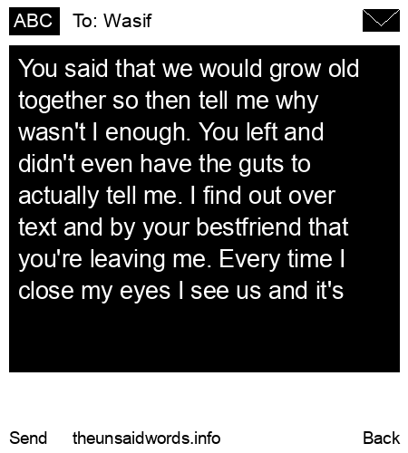 unsent message to Wasif