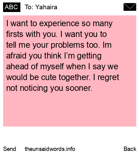 unsent message to Yahaira