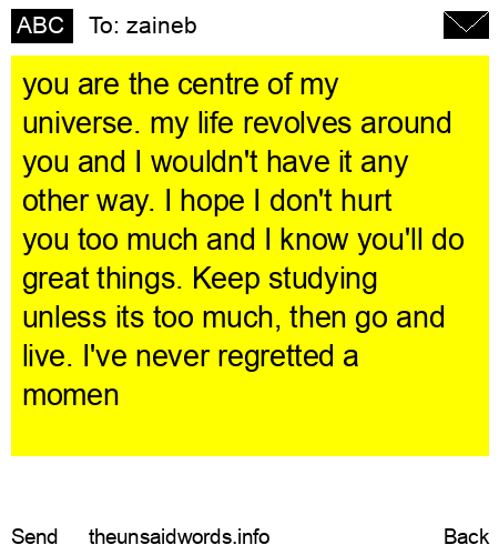 unsent message to zaineb