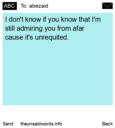 unsent message to abezaid