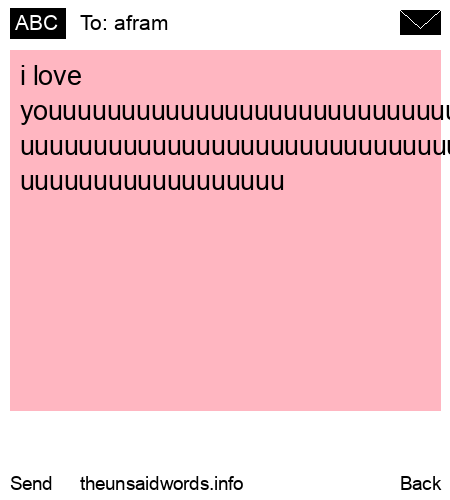 unsent message to afram