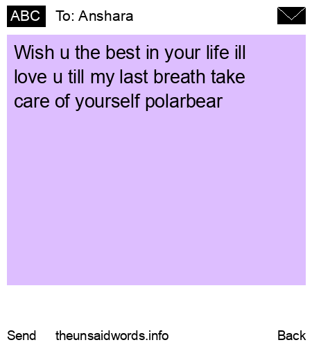 unsent message to Anshara