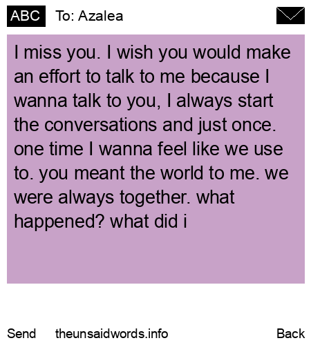 unsent message to Azalea