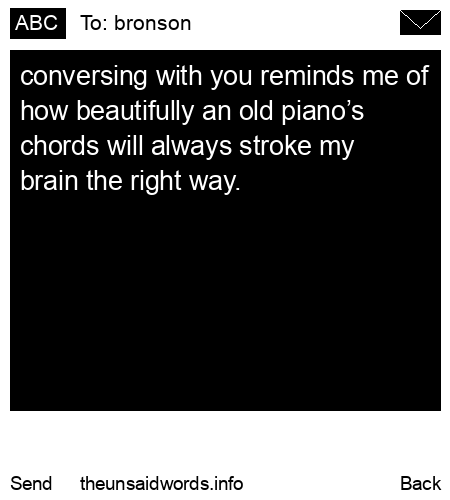 unsent message to bronson