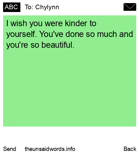 unsent message to Chylynn