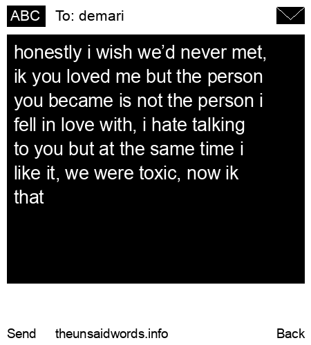 unsent message to demari