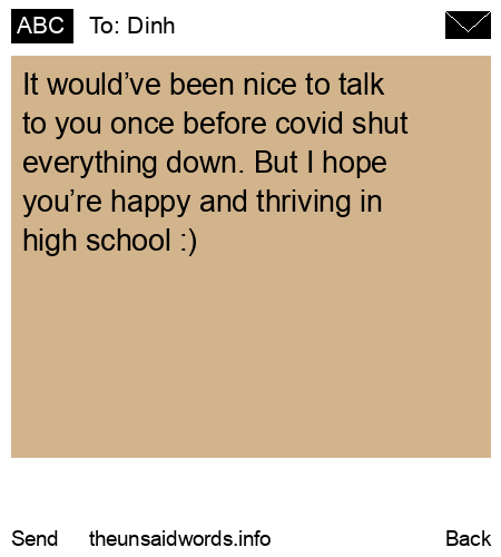 unsent message to Dinh