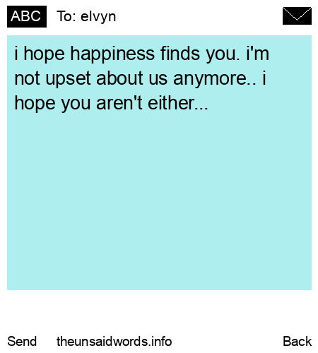 unsent message to elvyn