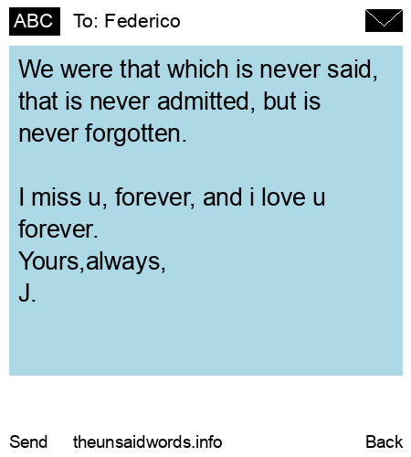 unsent message to Federico
