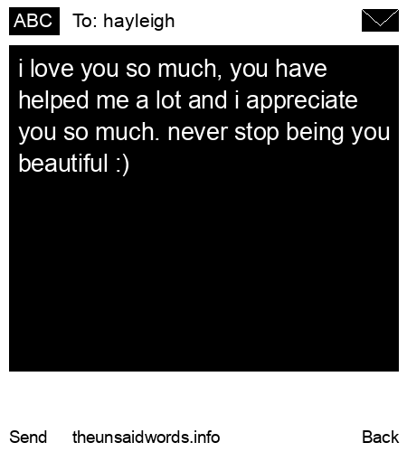 unsent message to hayleigh