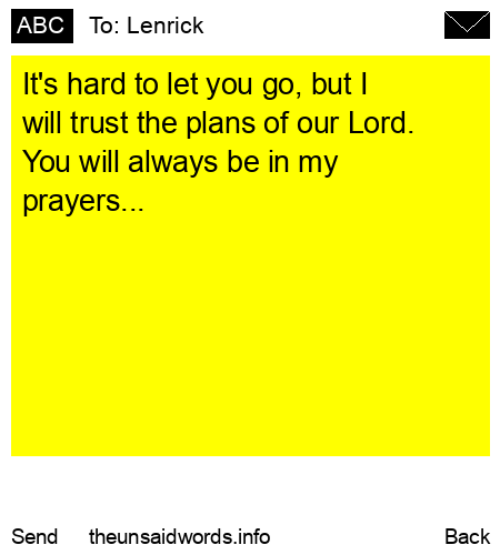 unsent message to Lenrick