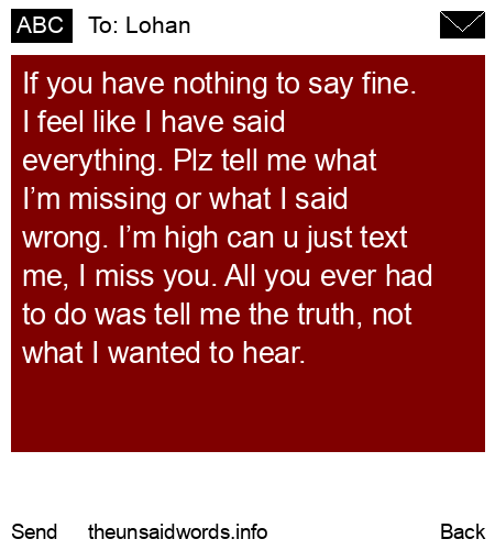 unsent message to Lohan