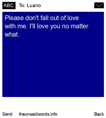 unsent message to Luano