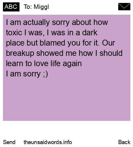 unsent message to Miggl
