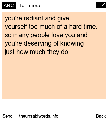 unsent message to mirna