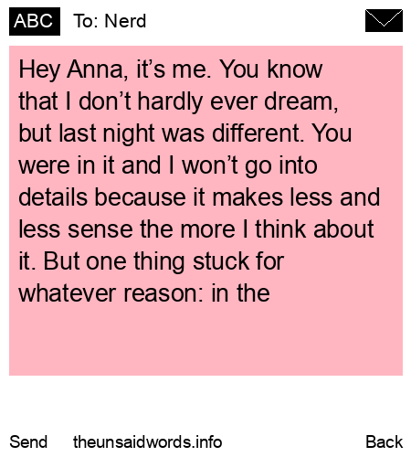 unsent message to Nerd