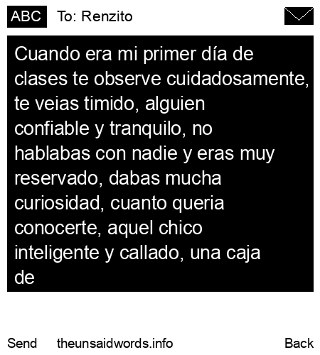 unsent message to Renzito