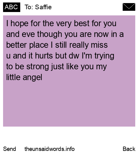 unsent message to Saffie
