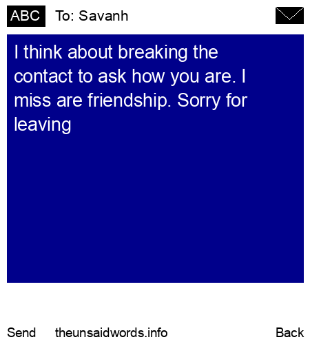 unsent message to Savanh