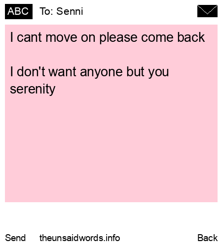 unsent message to Senni