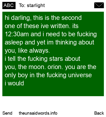 unsent message to starlight