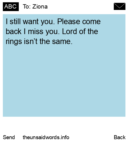 unsent message to Ziona
